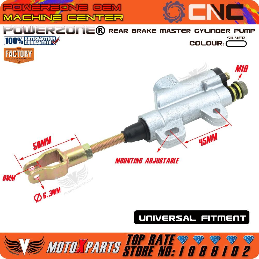 Motorcycle Rear Hydraulic Brake Master Cylinder Pump For 50cc 70cc 110cc 125cc 150cc 250cc Thumpstar ATV Pit Pro Dirt Bike