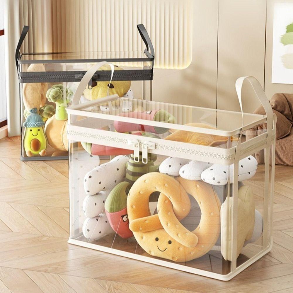PVC Stuffed Toy Storage Box Large Capacity Plush Toy Storage Bag Portable Doll Organizing Bag Home