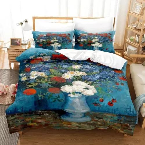 Comforter Oil Painting Flower Bed Decoration First Choice Gift Suitable For Children Boys Girls And Adults Soft Breathable