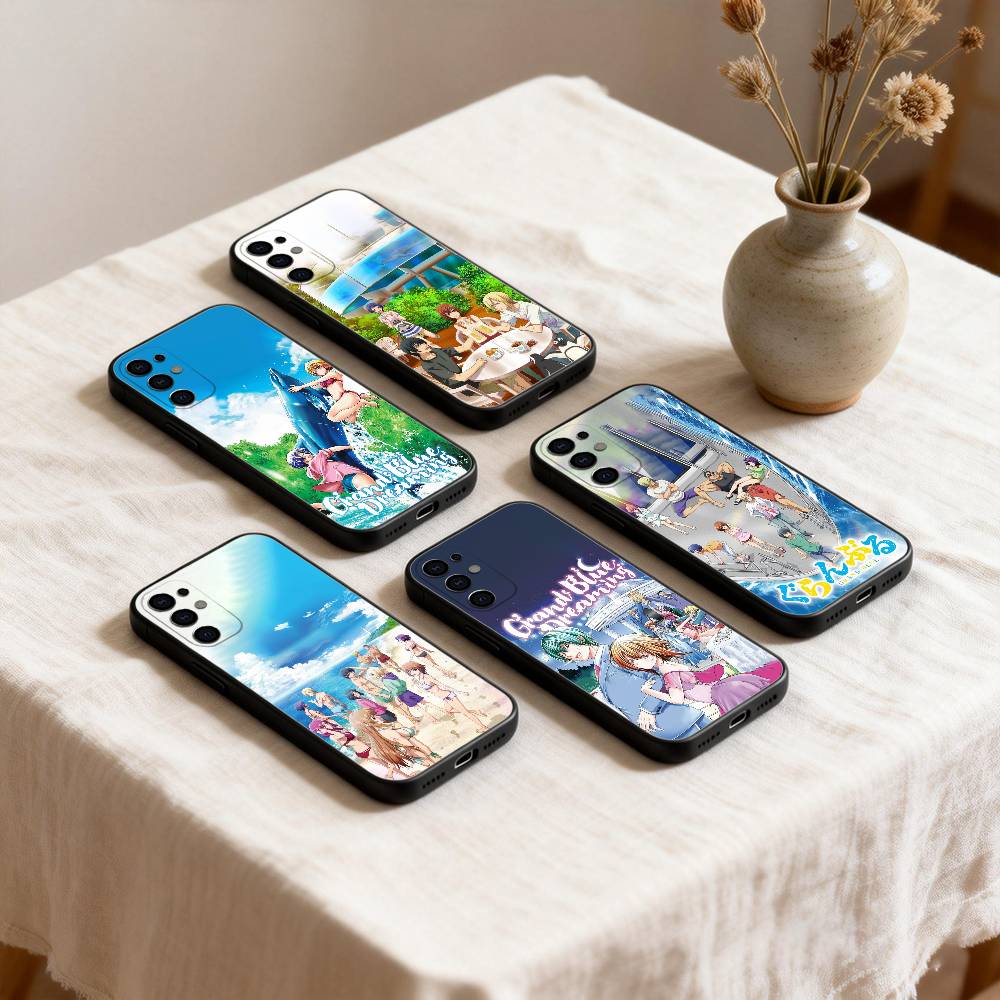 Anime Grand B-Blue Dreaming Phone Case For Samsung S26,25,24,23,22,30,21,10,9,Ultra,Plus,Lite Black Soft Case