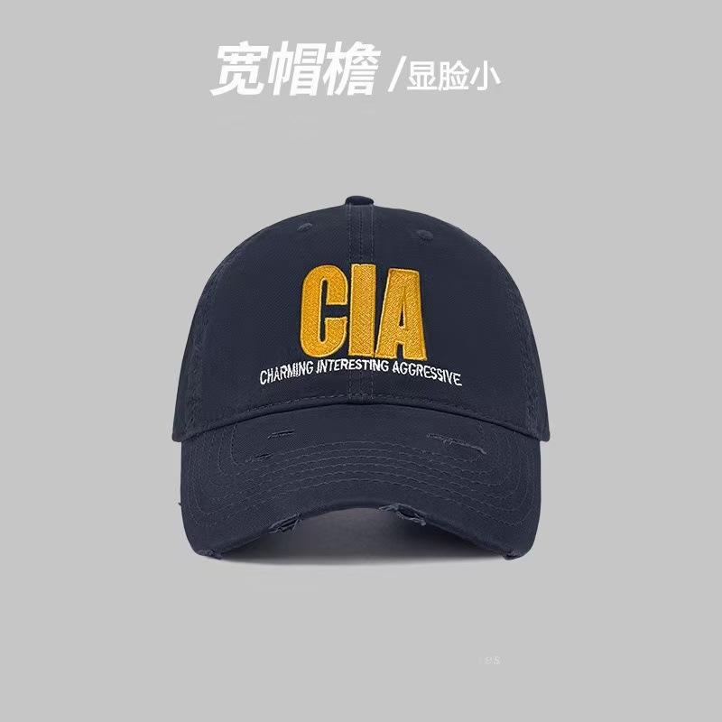 American old worn letter baseball cap women street versatile face small cap couple travel shade leisure