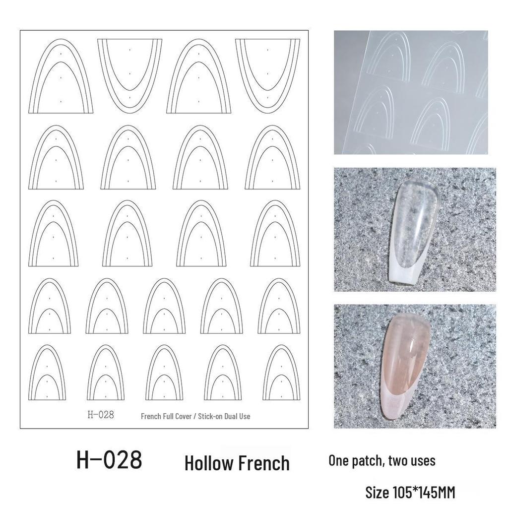 Новые кружевные наклейки для нейл-арта с французским вырезом - Клейкие, не отслаивающиеся клетчатые вспомогательные наклейки для френча