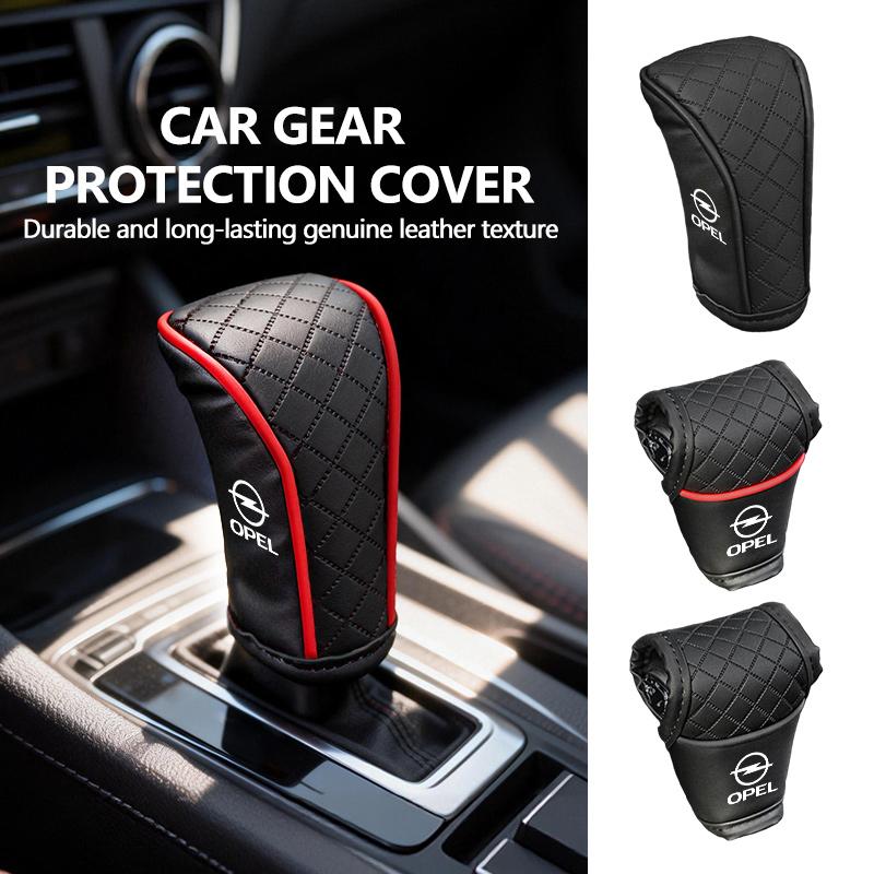 AAIK1 Car Shift Handle Cover Leather Non-slip Gear Sheath Decoration For Opel Meriva Mokka Grandland Vectra Zafira Vivaro Antara