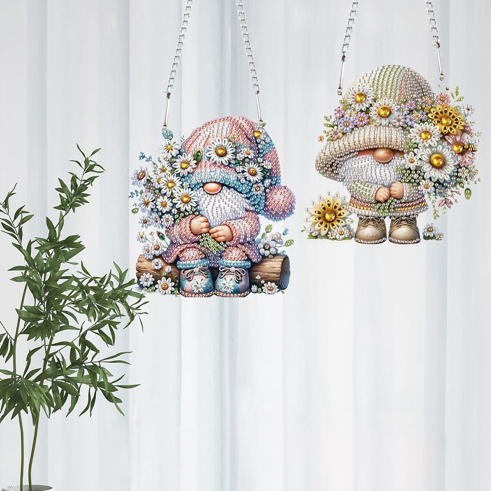 2 шт. 2D Плоские DIY Стразы Алмазное Искусство Подвески на Окно Набор для Алмазной Живописи Специальной Формы Искусство для Подвешивания на Окно для Домашнего Декора