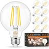 hansang 8 Pack G25 LED Edison Globe Light Bulbs, 3000K Soft White, E26 Base Round Light Bulbs for Bathroom Vanity, 6W 60W Incandescent Equivalent,