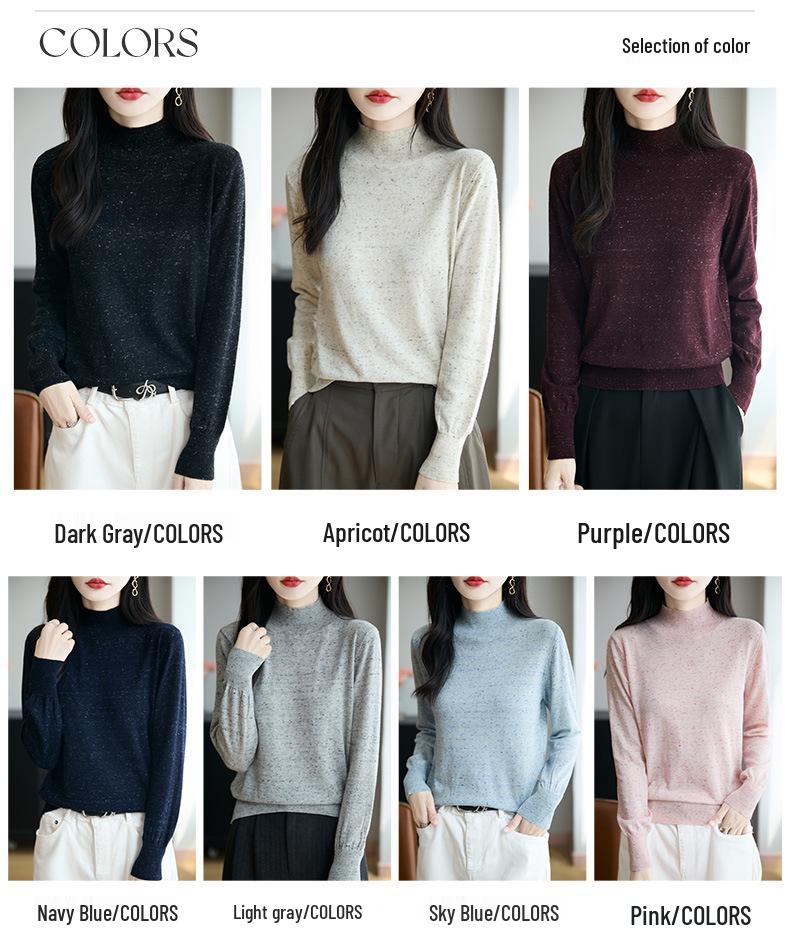 High-Neck Women's Slim-Fit Sweater: Soft, Comfortable, and Versatile for Autumn and Winter