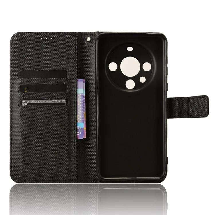 Чехол-подставка из искусственной кожи для Huawei Mate 60 с защитой от царапин и ромбовидной текстурой, чехол для телефона из искусственной кожи