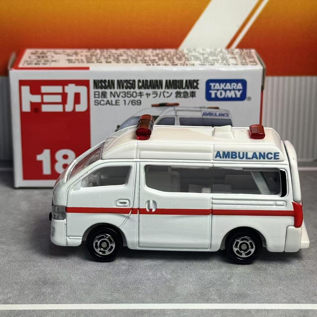 Takara Tomy Tomica No.18 Nissan Nv350 Caravan Ambulance Alloy car Diecast Model Replica Series Children Gifts Boy Toys