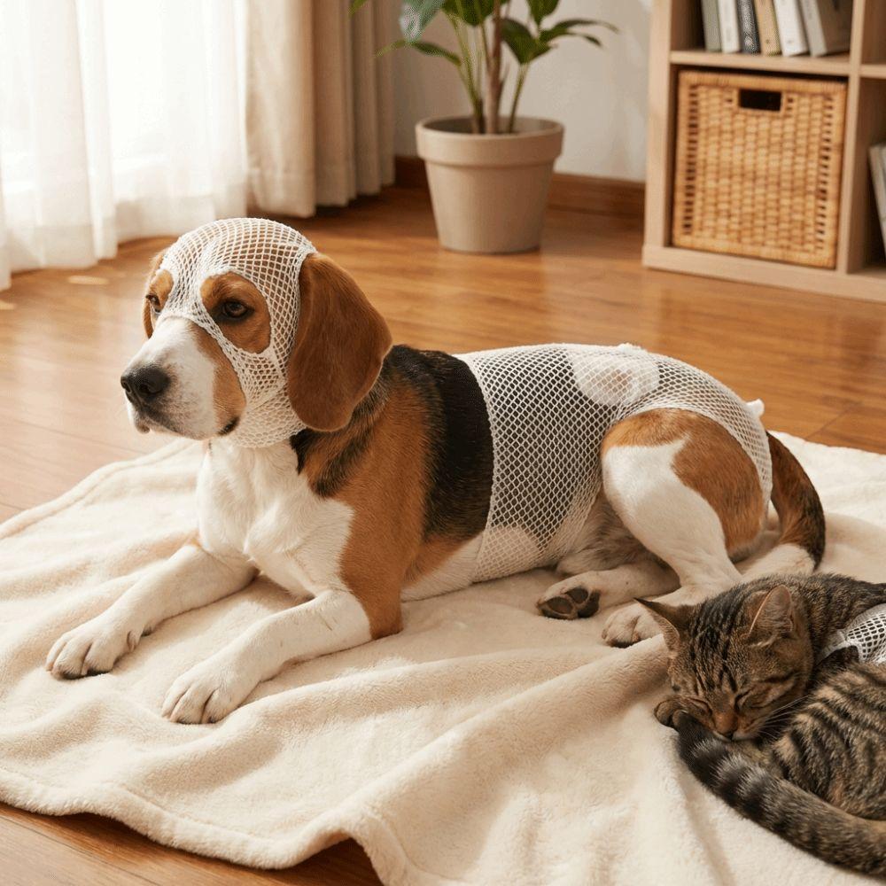 Elastic Pet Protection Cover Breathable Knee Paw Net Sleeve Pet Mesh Bandage Spayed Pet