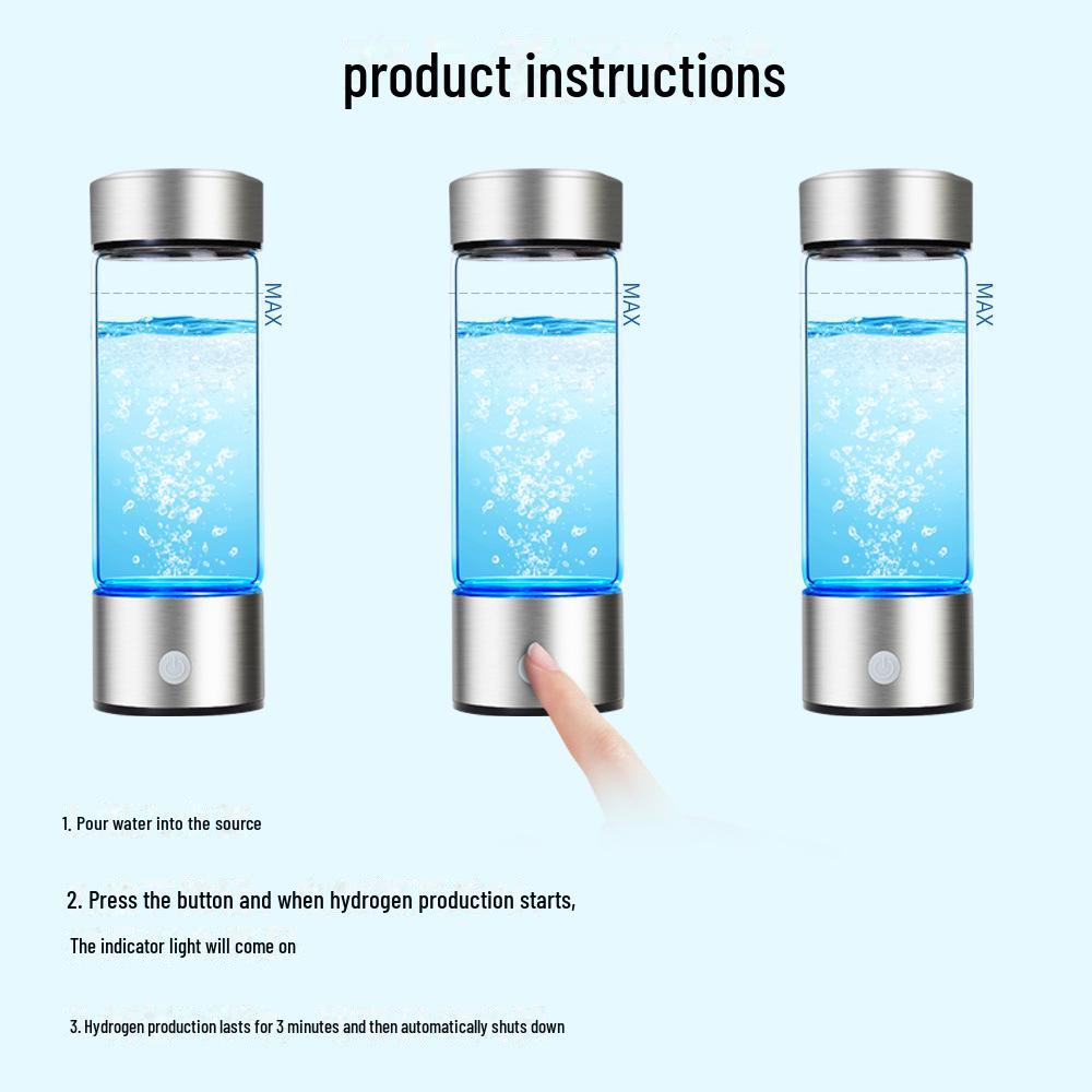 5th Gen Hydrogen-Rich Cup: SPE Electrolysis, H2-O2 Separation, Negative Ion, Health-Boosting, Intelligent Design