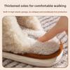 Модные новые осенне-зимние меховые тапочки для женщин, толстоподошвенные и плюшевые теплые для дома, нескользящие хлопковые тапочки