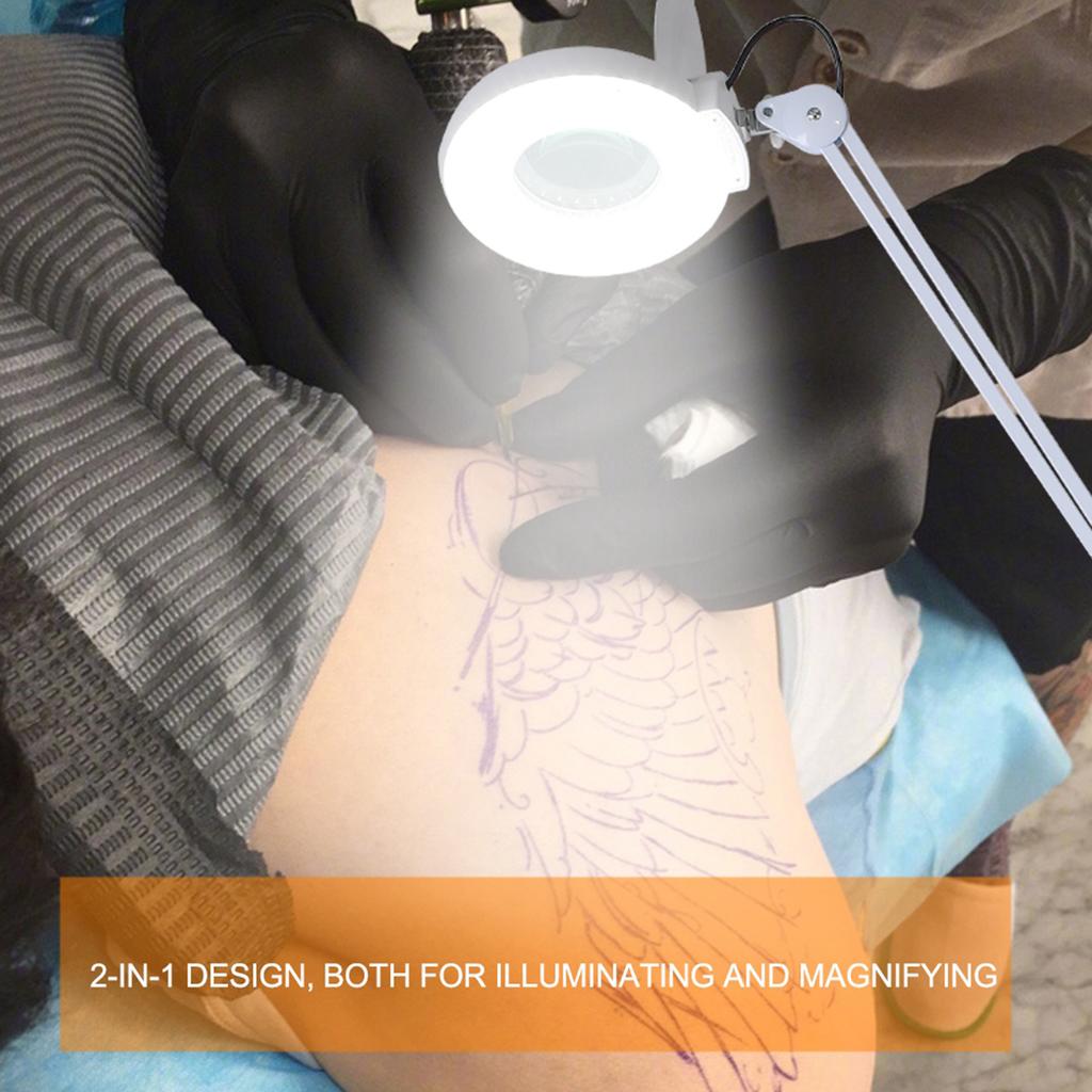 8X Illuminated Desktop Magnifying LED Lamp with Clamp Swivel Arm Reading Medical Beauty AU 220V