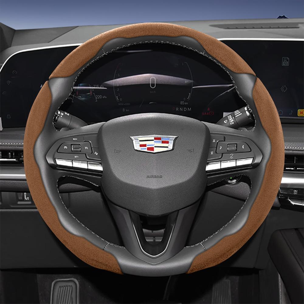Подходит для чехла рулевого колеса Cadillac Sports из замши с раздельной защелкой для таких моделей, как Escalade, Lyriq, Xt5, Xt4, Xt6, Ct5, Ct4, Celesti