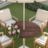Outdoor Round Table Cover With Floral Leaf Print Waterproof Elastic Hem Patio Garden Dining