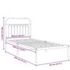 VidaXL Cadre de lit métal avec tête de lit blanc 90x190 cm, lit simple, meuble de chambre à coucher, lit d'invité, lit, 376641