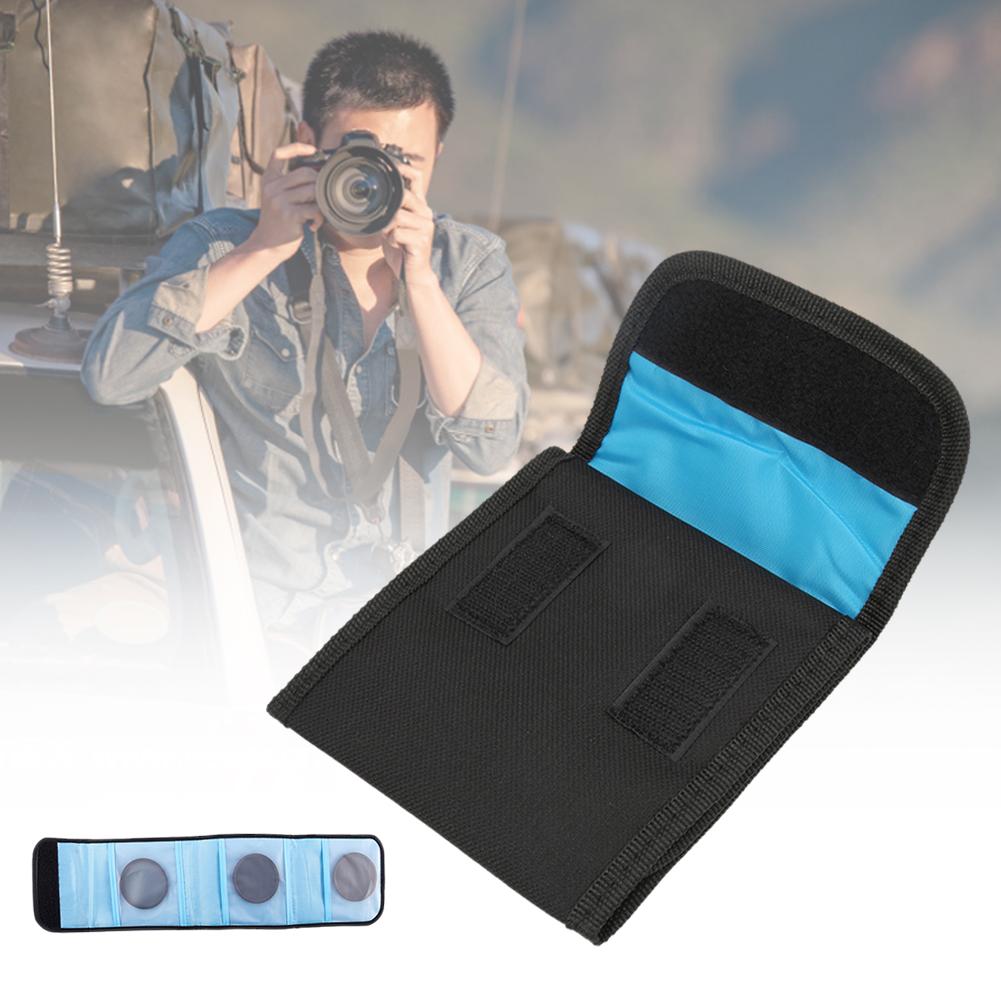 FOTGA Camera Lens 3Pcs Filter Storage Bag Round Square Filter Protector Case Pouch