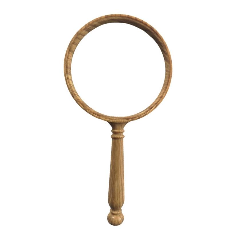 652F Aspherical Glass Magnifier 10X Magnification with Retro Wooden Handle Comfortable Reading Aid Gift for Senior