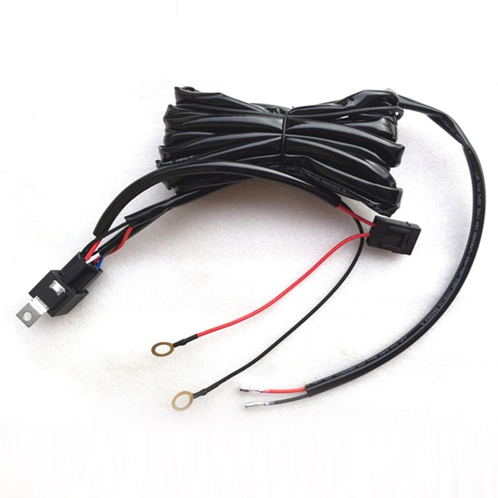 Universal 12V 40A Wiring Harness Kit Loom Car Fog Light Auto for LED Work Driving Light Bar With Fuse and Relay Switch