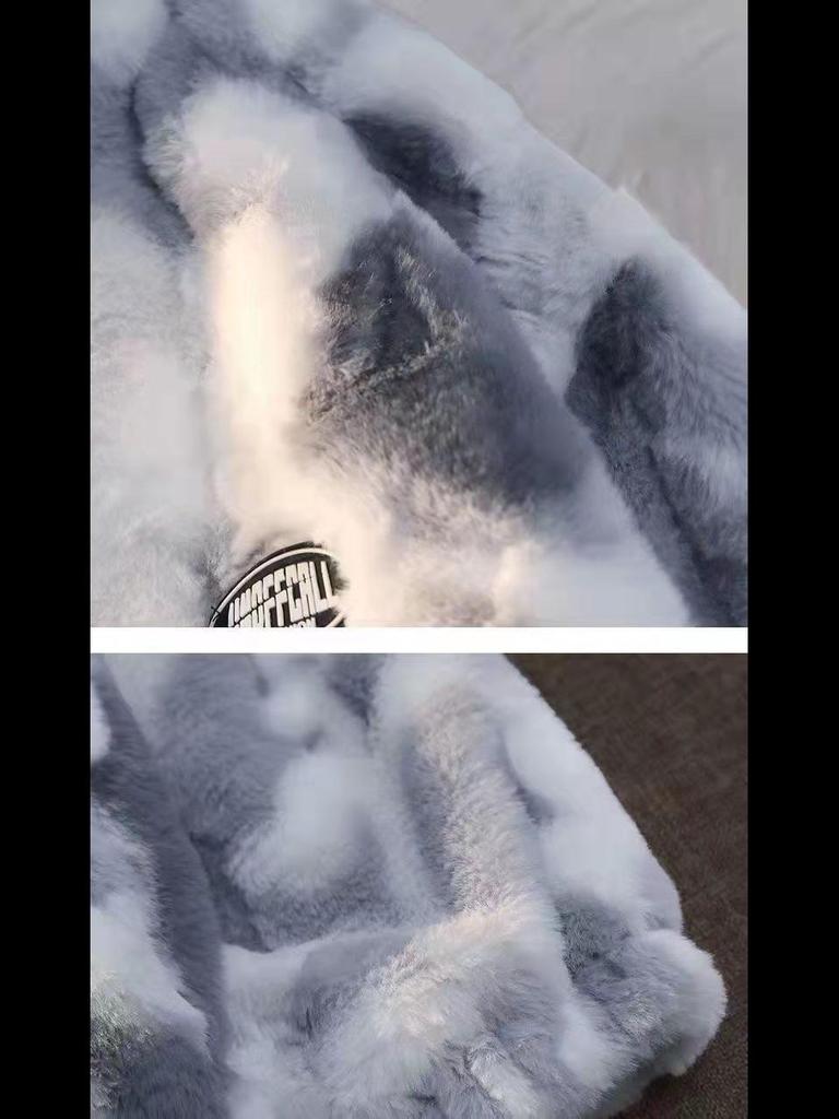 Women's Tie-dyed Lambskin Coat - Large Size, Winter 2022 Trend, Loose Fit