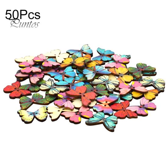 50 шт. деревянные пуговицы в виде птицы, бабочки, совы, улитки и сердца для шитья своими руками, скрапбукинга