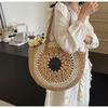 202 новая бумажная веревка полый цвет большая дисковая соломенная сумка повседневная пляжная сумка на одно плечо модная плетеная сумка