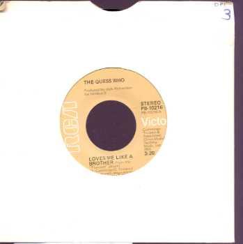 7-дюймовая пластинка GUESS WHO Loves Me Like A Brother PB10216 RCA Victor 1978 США Рок Б/у