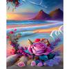 Frame Paint By Numbers For Adults Kits Rose Seaside Landscape Coloring By Numbers Paint Kit On Canvas Gift For Home Decoration 40x50