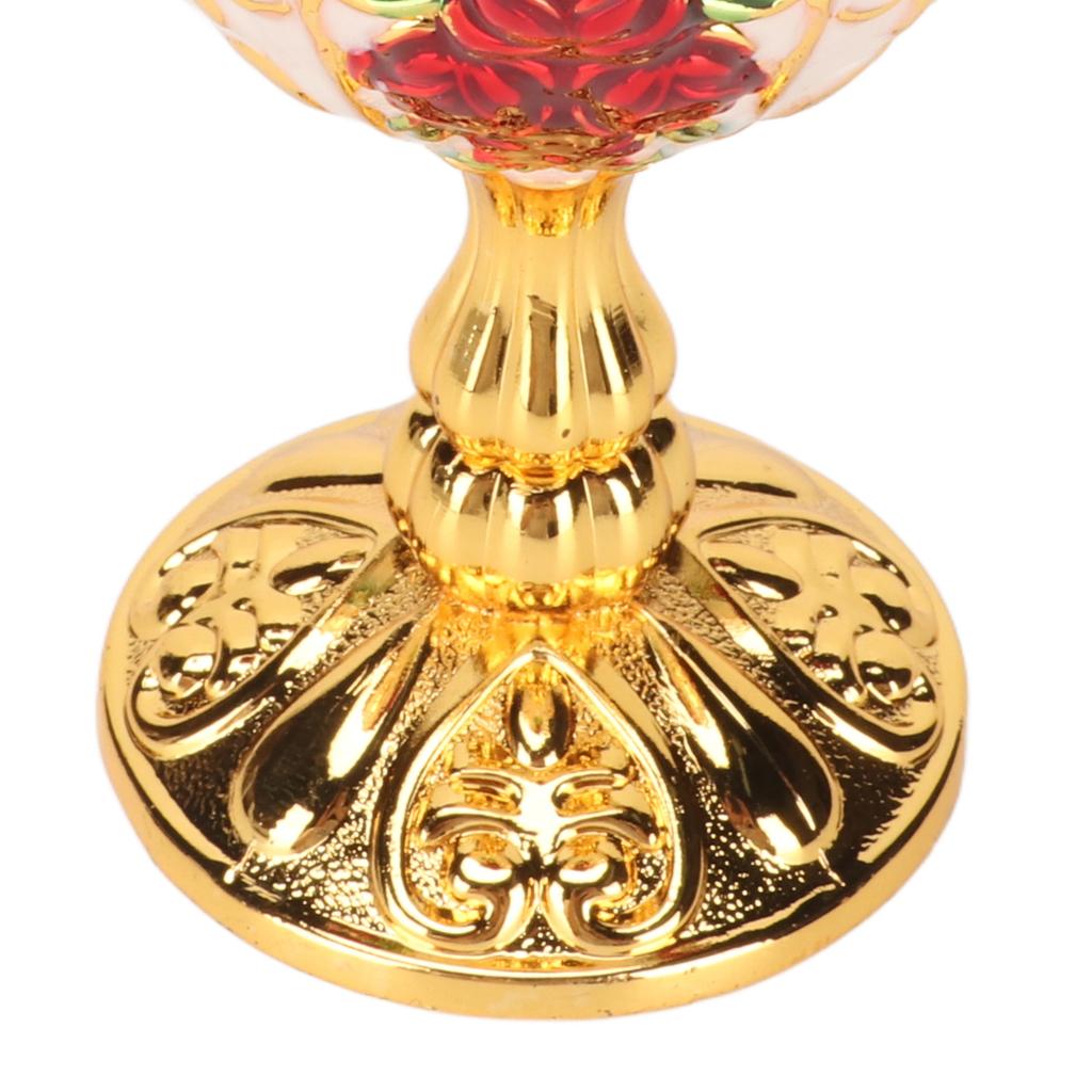 Gold Chalice 4 Inch High Zinc Alloy Retro EmNaBossed Flower Pattern Elegant Pimp Cup for Party Banquet Bar