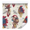 Boho Wallpaper White, Light Gray and Red for Living Room and Bedroom 50x1000