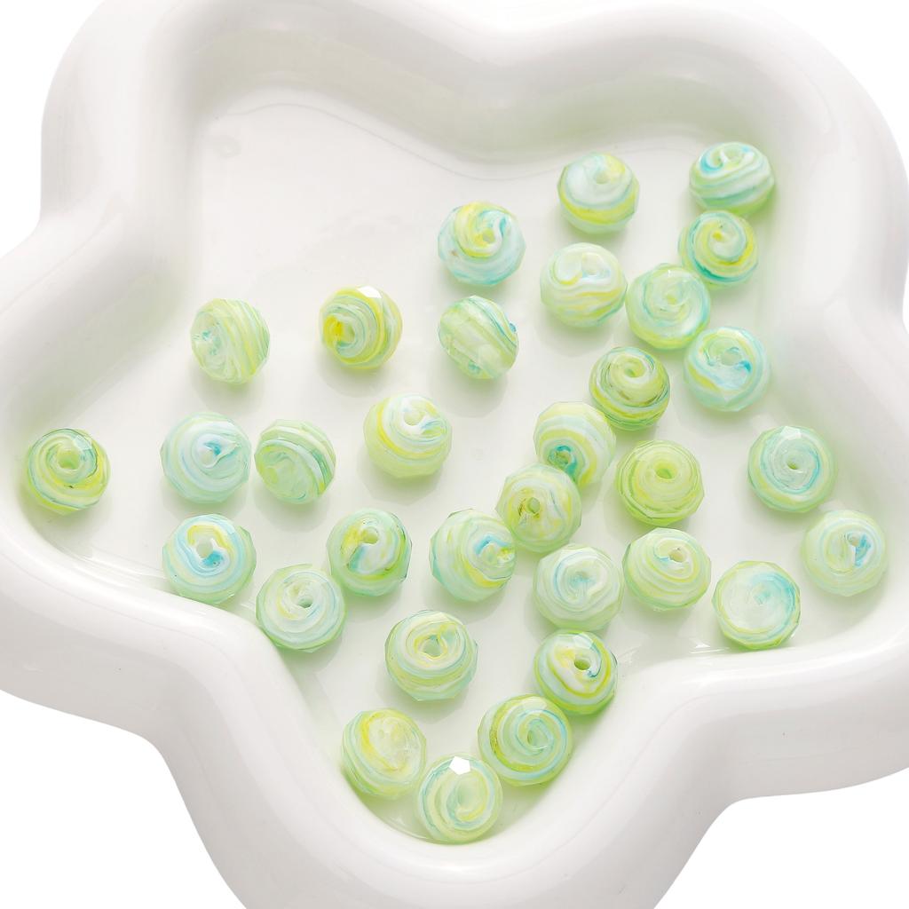 Разноцветные бусины из витого стекла для изготовления украшений своими руками, 12x10 мм, плоские круглые