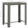 5 Piece Garden Bar Set with Armrests Grey Poly Rattan