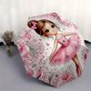 Ballerina,Pink Automatic Folding Umbrella 8 Ribs Lightweight Design, Durable Iron Frame, Compact and Portable, Ideal Birthday or Christmas