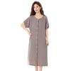 Gdnelhuonox Cotton Gauze Short Open and Comfortable for Spring and Loose Button Closure Women's 100% Double-Layer Nightgown, Sleeves, Front,