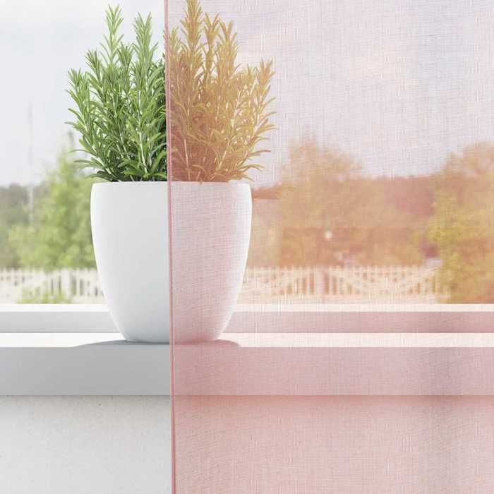 VidaXL Voile Curtains with Eyelets 2 Pcs Light Pink 140x260 Cm, Net Curtain, Sheer Curtain, Window Voile, 4102087