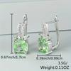 Exquisite Trendy Apple Green Zircon Stone Square Hoop Earrings Women's Party Wedding Accessories Gifts Cute Female New