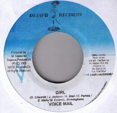 Пластинка 7 дюймов VOICEMAIL / PRITTY BOY - Girl / Call Me NONE Dejavu Records 2005 Ямайка Регги, Ска и Даб Б/у