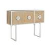Side Table - White Metal - Fir Pattern - 120 X 35 X 90 Cm