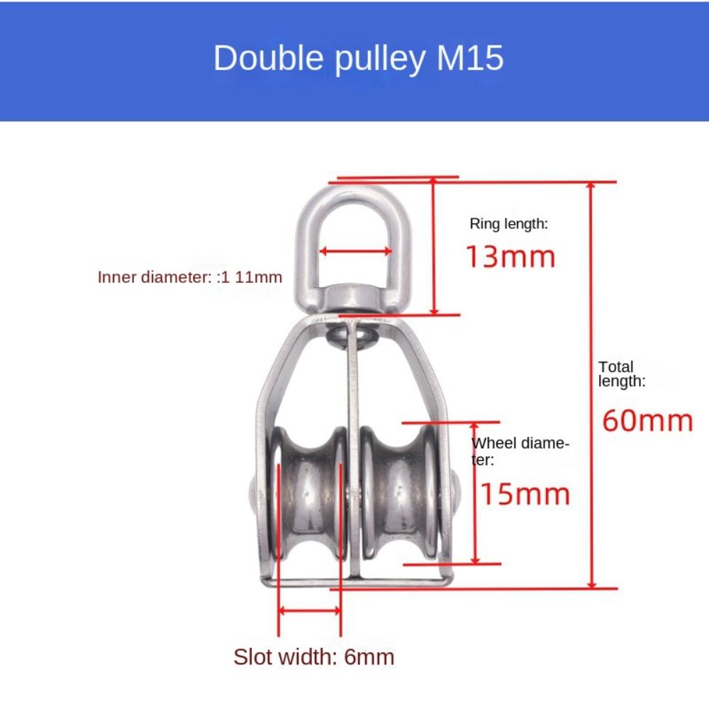 M15/20/25 Groove Pulley Swivel Traction Wheel Load-Bearing Fixed Pulley Crane