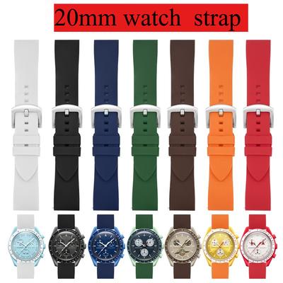 Силиконовый ремешок с изогнутыми концами для Swatch для Omega MoonSwatch Sport, дайверский ремешок для часов, браслет Rolex Water Ghost 20 мм