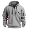 2025 New Men's Sweater Hoodie Zipper Multi-pocket Sports Top