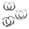 S925 Sterling Silver Jewelry 3 Pairs Bali Hoop Earrings for Girls Teen Women And Girls 0.7