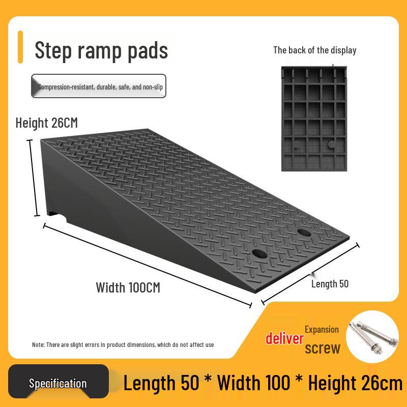 Rubber-Plastic Anti-Slip Speed Bump Curb Ramp Mat for Cars