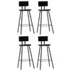 VidaXL 4x Bar Chairs Solid Reclaimed Wood Dark Brown Stool 245391