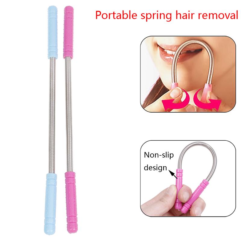 Facial Hair Remover Spring,Threading Hair Removal Removes Hair ,Epilator Stick and Eyebrow Shaping Razor,Cleaning Epilator Stick Beauty Tool