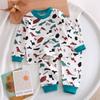 2 Pcs Toddler Boys' Cartoon Letter Print Long Sleeve Sweater Set - Soft, Cozy, and Adorable Outfit for