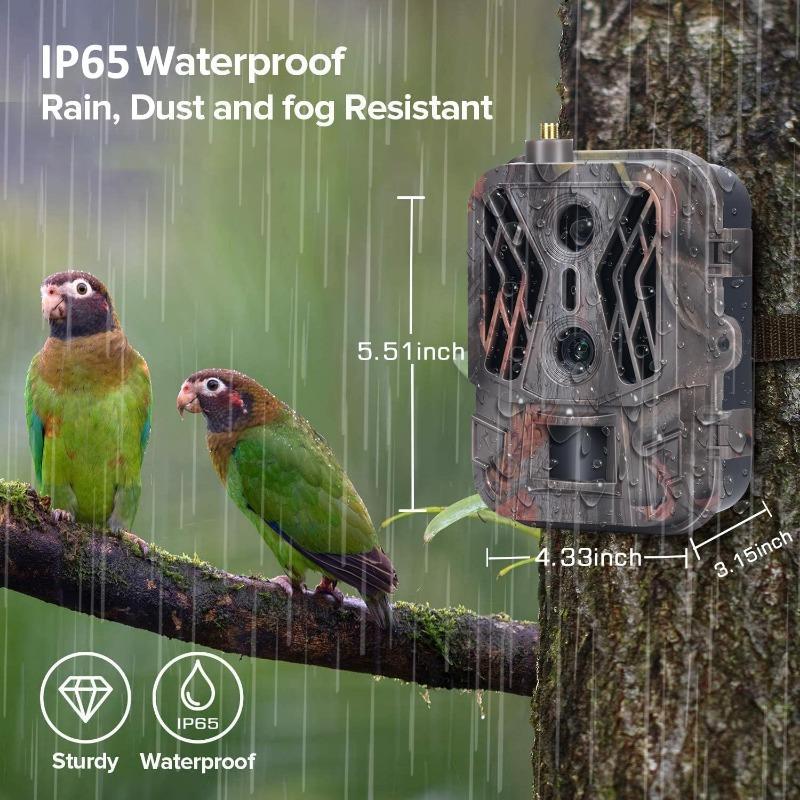 4G 120MP 4K 8000mAh LI Battery Outdoor Night Vision Dual-Lens Hunting Camera App Control Optional Live Streaming/Cloud/Email/FTP