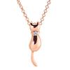 Cat Diamond Silver Pink Gold Plated Necklace [Future Angel] Women's