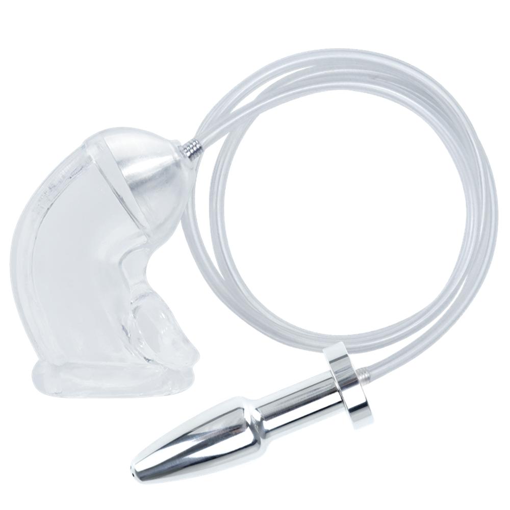 Мужской уретральный пояс верности Игрушка для клизмы Ограничивает пенис Чехол-рукав Анальная пробка SM-инструмент Замок для члена Клетка для члена Игрушка для взрослых для мужчин