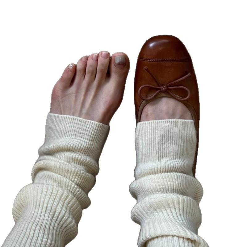 2025 autumn new evening breeze bow soft-soled ballet shoes round head temperament comfortable shallow mouth single shoes with skirt