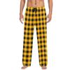 Men Autumn Winter Soild Color And Plaid Pants Full Length Long Trousers Sports Pants Pajama Pants